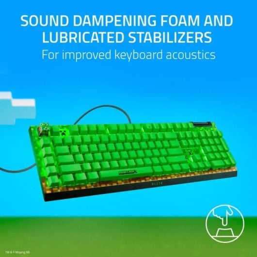 Razer BlackWidow V4 X Minecraft Edition Teclado Mecânico Gaming Switch Razer Green (EUA)
