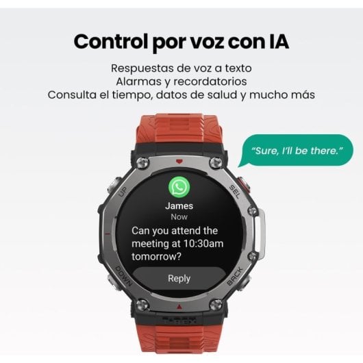 Amazfir T-Rex 3 Reloj Smartwatch AMOLED 2000nits GPS Mapas Control por Voz con IA Lava