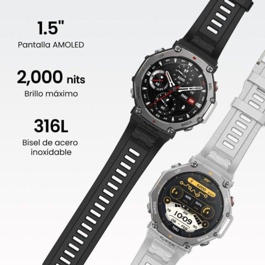Amazfit T-Rex 3 Bluetooth GPS NFC 48,5mm AMOLED Cinzento Haze Gray M Resistência à Água 10ATM