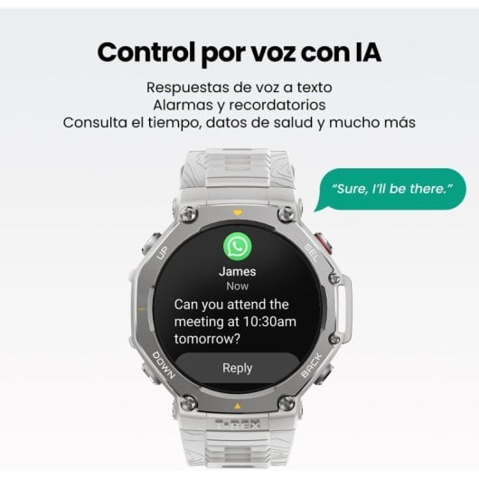 Amazfir T-Rex 3 Reloj Smartwatch AMOLED 2000nits GPS Mapas Control por Voz con IA Haze Gray