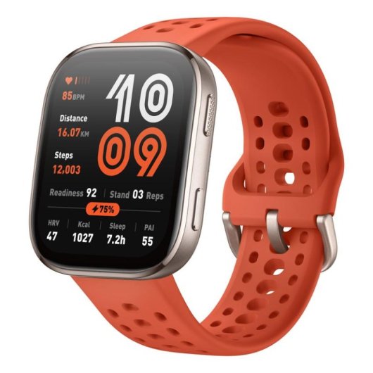Amazfit Bip 6 Bluetooth GPS 46mm AMOLED Vermelho Resistência à Água 5ATM SpO2 Cardíaco Sono