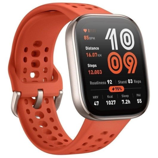 Amazfit Bip 6 Bluetooth GPS 46mm AMOLED Vermelho Resistência à Água 5ATM SpO2 Cardíaco Sono