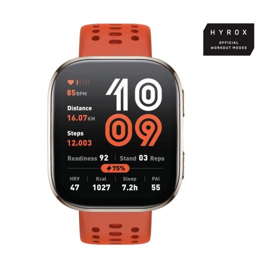 Amazfit Bip 6 Bluetooth GPS 46mm AMOLED Vermelho Resistência à Água 5ATM SpO2 Cardíaco Sono