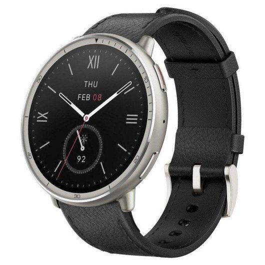 Amazfit Active 2 NFC Bluetooth 1.32" AMOLED Prata Correa Preta e Vermelha M Resistente à água 5ATM SpO2 Pulsómetro