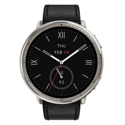 Amazfit Active 2 NFC Bluetooth 1.32" AMOLED Prata Correa Preta e Vermelha M Resistente à água 5ATM SpO2 Pulsómetro