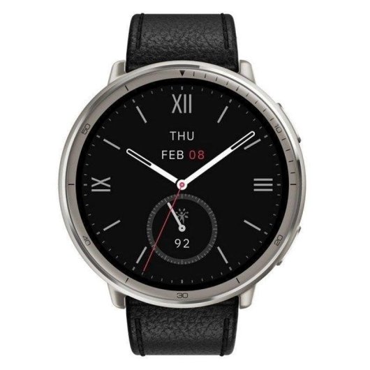 Amazfit Active 2 NFC Bluetooth 1.32" AMOLED Prata Correa Preta e Vermelha M Resistente à água 5ATM SpO2 Pulsómetro