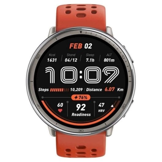 Amazfit Active 2 NFC Bluetooth 43,9mm AMOLED Silber mit schwarzem Lederarmband Wasserdicht 5ATM SpO2