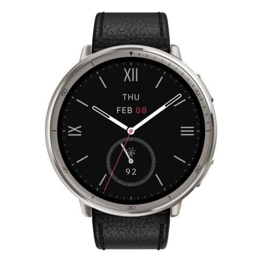 Amazfit Active 2 NFC Bluetooth 1.32" AMOLED Prata Correa Preta e Vermelha M Resistente à água 5ATM SpO2 Pulsómetro