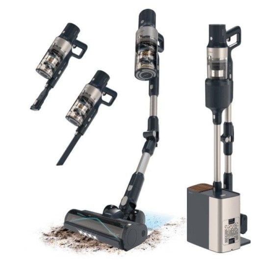 Aspirapolvere senza Fili Cecotec Conga Rockstar 5500 Hurricane Station Flex 700W 90min Anti-groviglio Animali Allergie Base Autovuotante