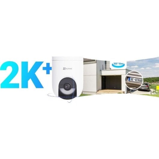 Câmera de vigilância EZVIZ HB8 Lite 2K Visão Noturna Externa IA Painel Solar Áudio Bidirecional