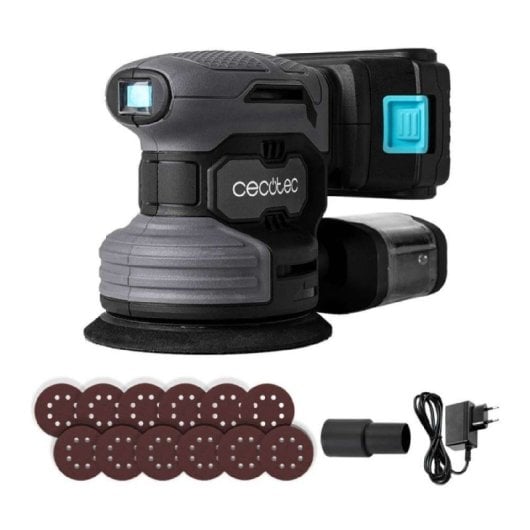 Cecotec PerfectSurface 2120 Rotate Levigatrice a Batteria 21V 360º 12 Pezzi di Ricambio Nero