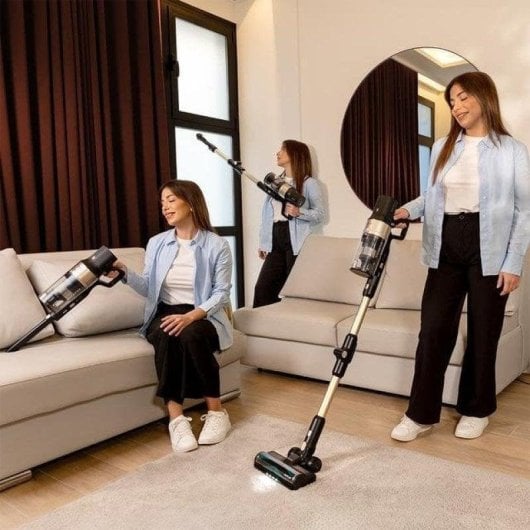 Akku Staubsauger Cecotec Conga Rockstar 5500 Hurricane Station Pet Flex 700W 90 Minuten Anti-Verhedderung Tierhaare LED-Flexrohr