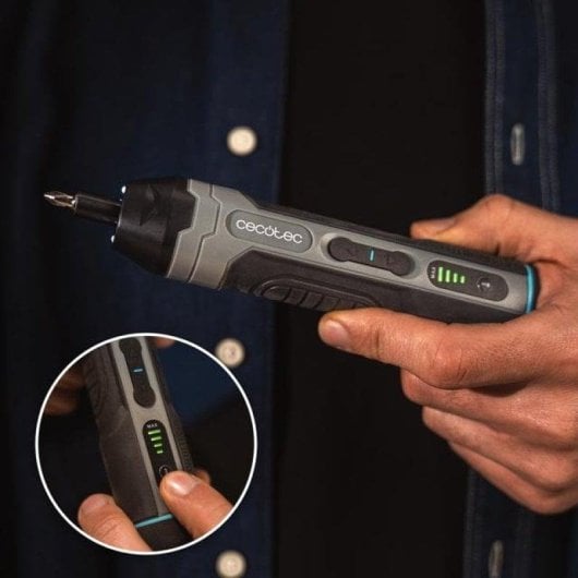 Tournevis électrique Cecotec EasyGyro 3000 Pocket Compact LED USB-C Noir