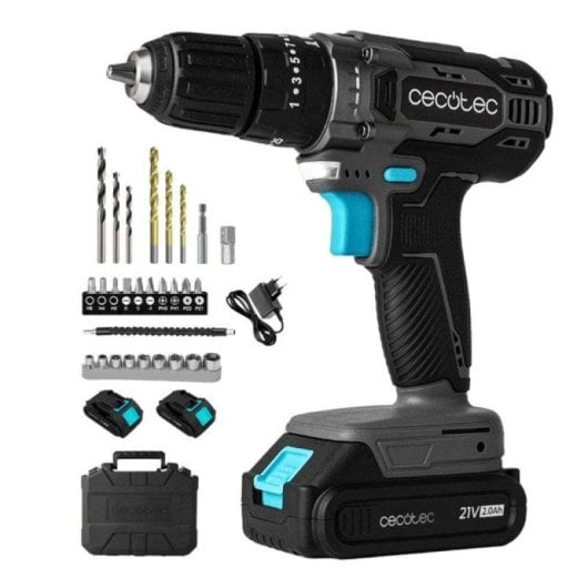 Akku-Schlagbohrschrauber Cecotec PowerForce 2120 Impact 21V 2 Akkus LED 45Nm 27000ipm