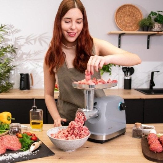 Picadora Cecotec Crusher 1400 Steel 1360W Inox com 3 Placas de Corte