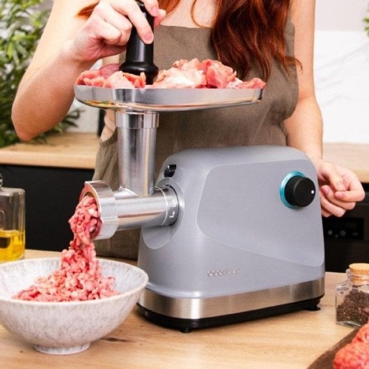 Picadora Cecotec Crusher 1400 Steel 1360W Inox com 3 Placas de Corte