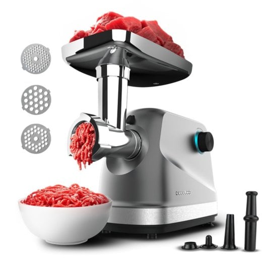 Picadora Cecotec Crusher 1400 Steel 1360W Inox com 3 Placas de Corte