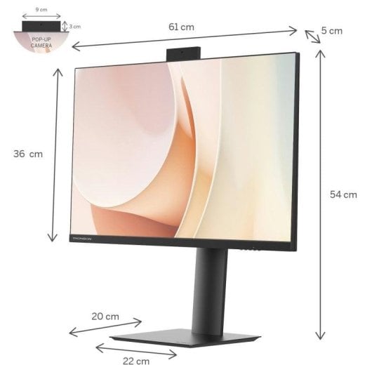 Monitor PC Thomson Supreme Business M27FB7C14V 27" FullHD 100Hz IPS Webcam 5ms Altoparlanti USB-C