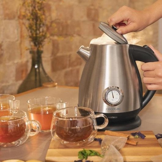 Bouilloire Cecotec Thermosense 620 Retro Steel 1,7L 2200W inox thermomètre