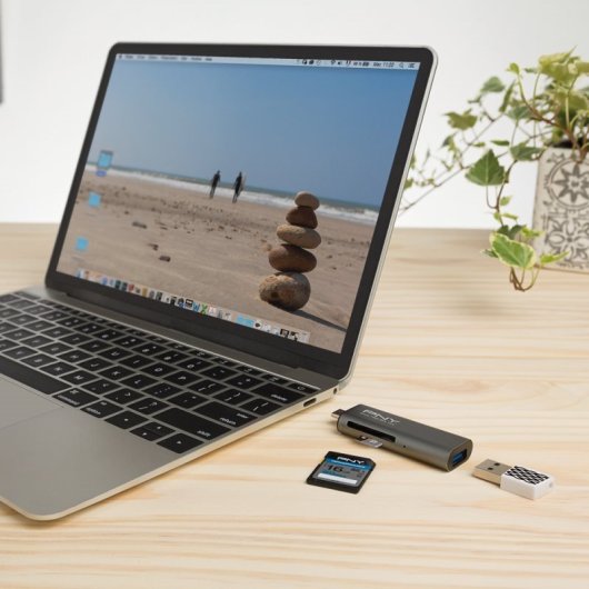 PNY Adaptador USB-C / USB-A Leitor de Cartões SD/MicroSD/CF 5GB/s Preto