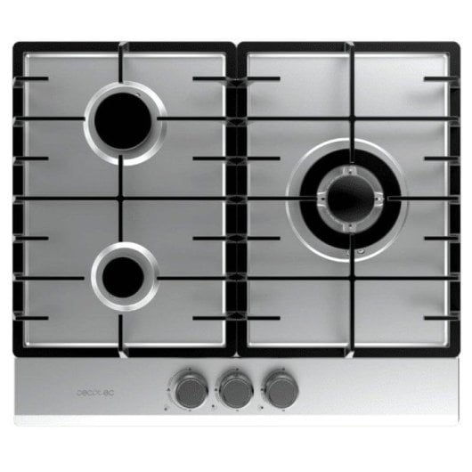 Placa Cecotec Bolero Squad G 3200F Inox 3 Fuegos Wok 6,25kW Encastrável