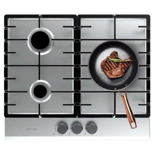 Placa Cecotec Bolero Squad G 3200F Inox 3 Fuegos Wok 6,25kW Encastrável