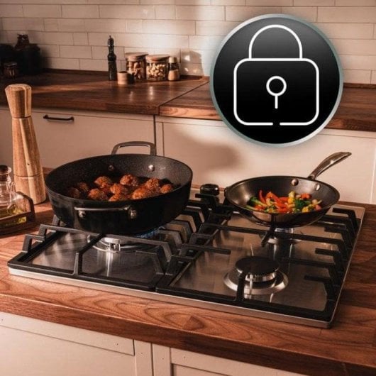 Placa Cecotec Bolero Squad G 3200F Inox 3 Fuegos Wok 6,25kW Encastrável