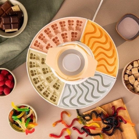 Cecotec Fun&Sugar Gummy Máquina De Hacer Golosinas y Fondue De Chocolate Blanco