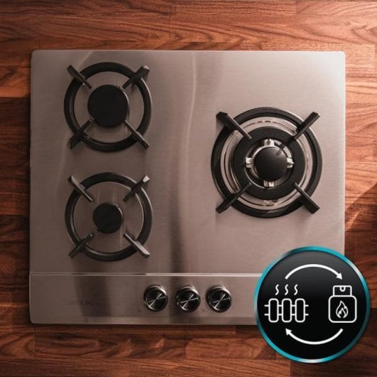 Cecotec Bolero Squad G 3200S Placa De Gas 6250w 3 Fuego Inox