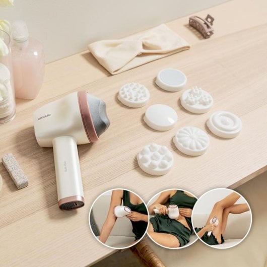 Cecotec SkinCare Push Up Massaggiatore Anticellulite 8 Teste Bianco