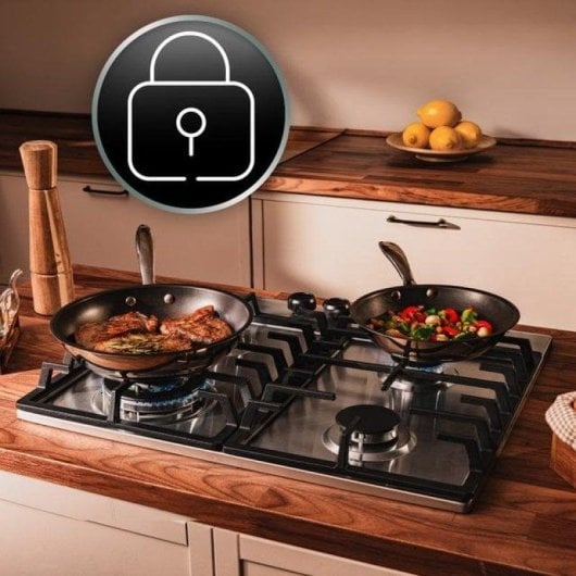 Plaque gaz Cecotec Bolero Squad G 4200F 4 brûleurs Inox 8000W wok