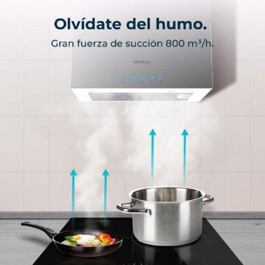 Campana extractora Cecotec Bolero Flux ICT 388000 Isla 38cm Inox LED A++