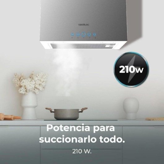 Campana extractora Cecotec Bolero Flux ICT 388000 Isla 38cm Inox LED A++