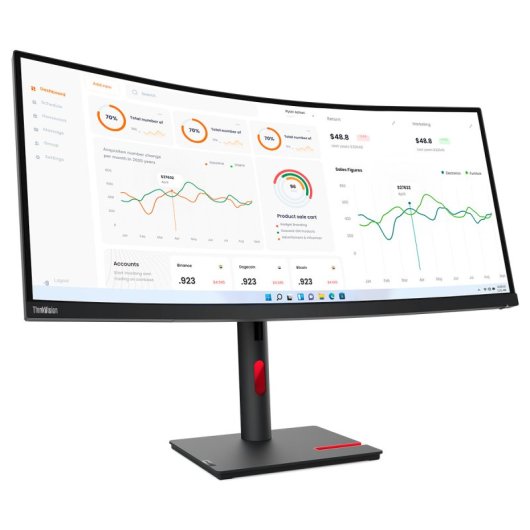 Lenovo ThinkVision T34w-30 34" LED VA UltraWide QHD Altezza Regolabile Curvo USB-C