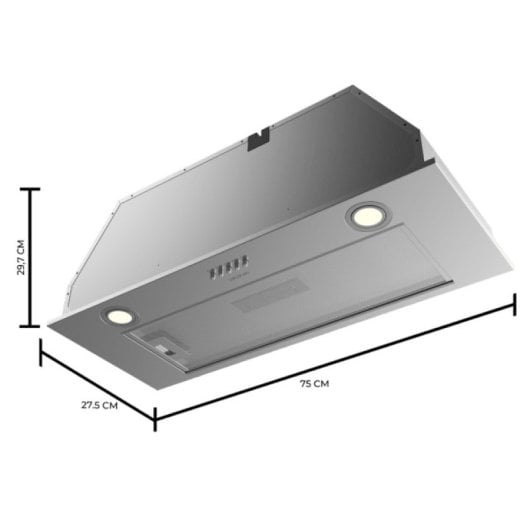Cecotec Bolero Flux IM 756500 Campana Extractora Integrable 165W 75cm A Inox
