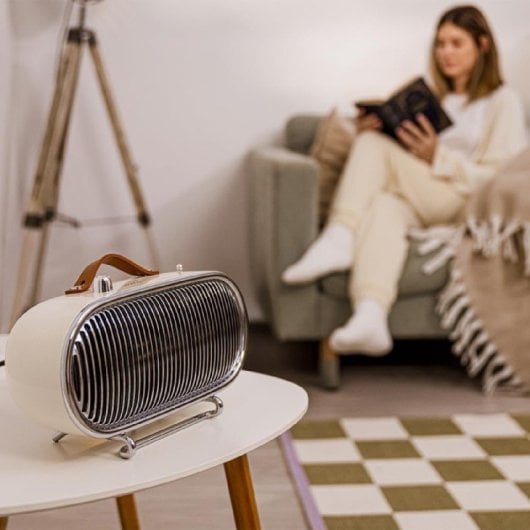 Cecotec Readywarm 1500 Ceramic Retro Aquecedor Cerâmico de Mesa 1500 W Retro Bege