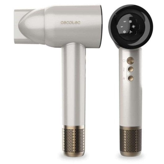 Secador Cecotec DryGlam Waves Motor Brushless Plasma 1600W 4en1 Champán Pantalla Digital