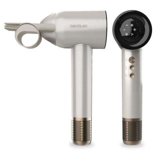 Secador Cecotec DryGlam Waves Motor Brushless 1600W Ecrã Digital Champanhe