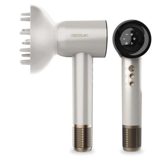 Secador Cecotec DryGlam Waves Motor Brushless 1600W Ecrã Digital Champanhe