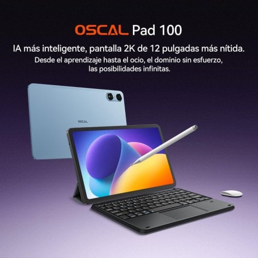 OSCAL Pad 100 Tablet 12" FHD+ 2K 8GB/256GB Android 15 4G Gris