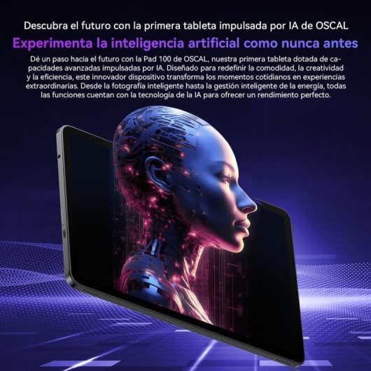 OSCAL Pad 100 Tablet 12" FHD+ 2K 8GB/256GB Android 15 4G Gris + Teclado Bluetooth Inglés QWERTY
