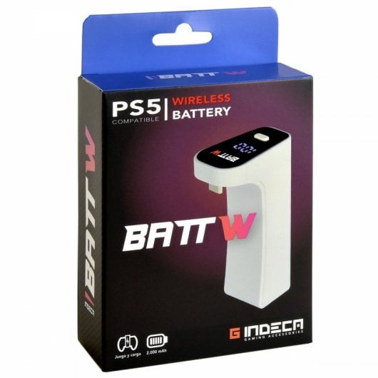 Batteria wireless Indeca 2000mAh per controller PS5 DualSense bianco
