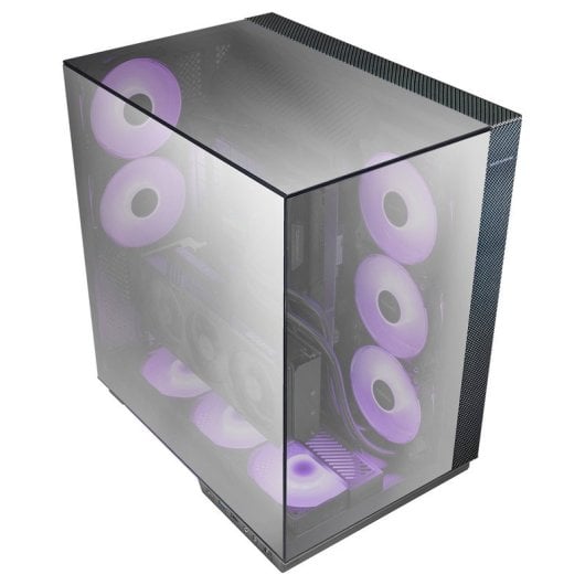 Mars Gaming MC-3GF Pro Torre ATX com Triplo Vidro Cromado, 2 Ventoinhas ARGB 120mm e USB-C Preta