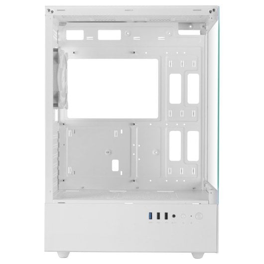Mars Gaming Mc-xo ATX Mid-Tower-Gehäuse mit doppeltem gehärtetem Glas, 120-mm-Frgb-Lüfter, Doppelkammer, weiß
