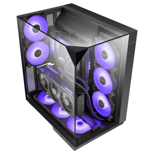 Mars Gaming Mc-3gf Torre Atx Triple Cristal Templado 2 Ventiladores Argb 120mm Usb-c Negro