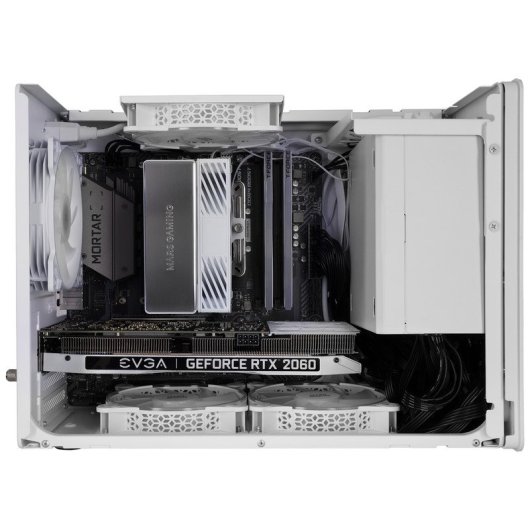 Mars Gaming Mc-xpro MicroATX Mini Tower con ventola da 120 mm, compatibilità PSU ATX e SFX, USB-C, bianco