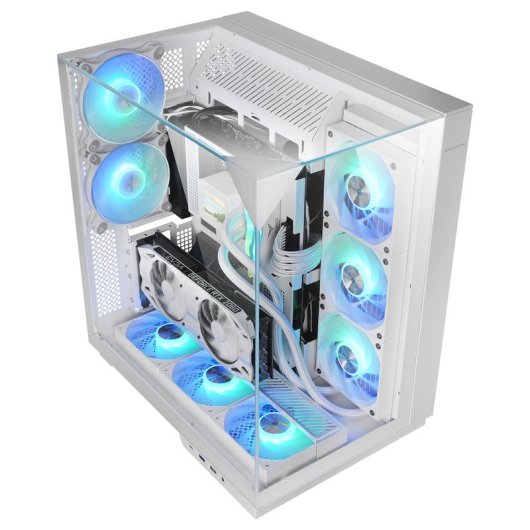 Mars Gaming MC-3GF Torre ATX com Triplo Vidro Temperado, 2 Ventoinhas ARGB 120mm e USB-C Branca