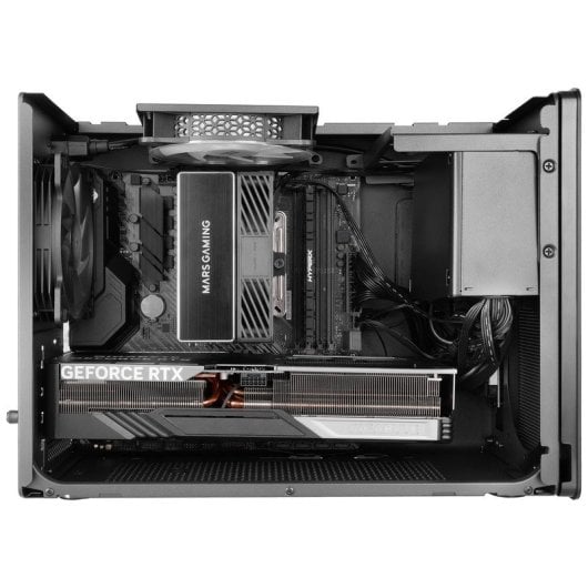 Mars Gaming Mc-xpro MicroATX Mini-Tower mit 120-mm-Lüfter, PSU ATX- und SFX-Kompatibilität, USB-C, Schwarz