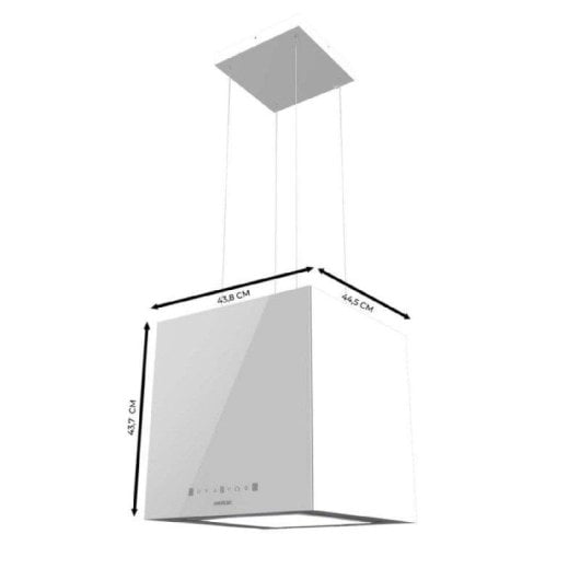 Campana extractora Cecotec Bolero Flux CCT 448000 Recirculación 44cm vidrio blanco con control gestual