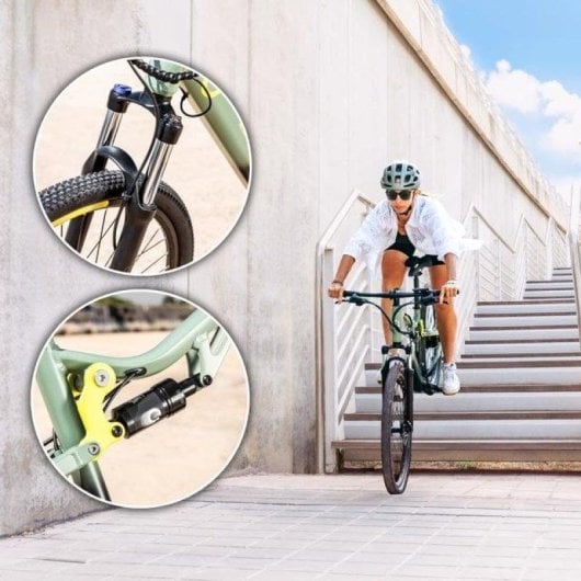 E-Bike Cecotec Mountain Millor 27,5" 90 km Shimano 18-Gang Vollfederung hydraulische Scheibenbremsen